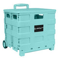 Everything Mary Collapsible Plastic Rolling Craft Cart — Aqua