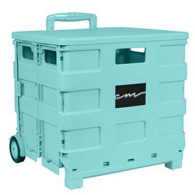 Everything Mary Collapsible Plastic Rolling Craft Cart — Aqua