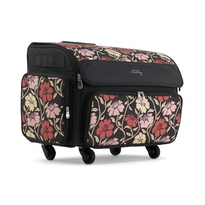 Everything Mary XL Collapsible Rolling Machine Case — Black & Floral