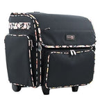 Everything Mary Deluxe Collapsible Rolling Scrapbook Tote — Black & Floral