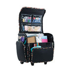 Everything Mary Deluxe Collapsible Rolling Scrapbook Tote — Black & Floral — view 2