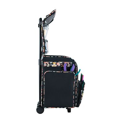 Everything Mary Deluxe Collapsible Rolling Scrapbook Tote — Black & Floral — view 3