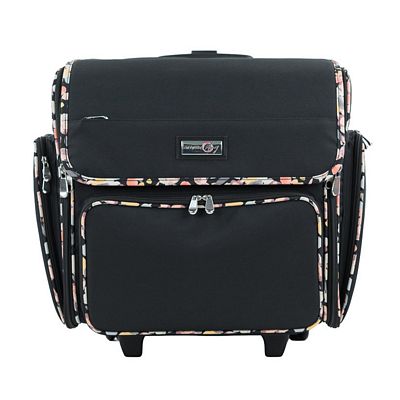 Everything Mary Deluxe Collapsible Rolling Scrapbook Tote — Black & Floral — view 4