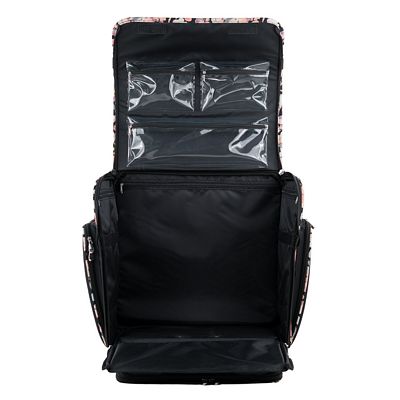 Everything Mary Deluxe Collapsible Rolling Scrapbook Tote — Black & Floral — view 5