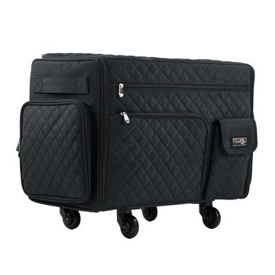 Everything Mary XL Flat-Top Rolling Storage Case — Black Quilted
