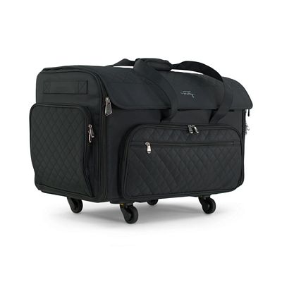 Everything Mary XXL Rolling Sewing Machine Tote — Black Quilted