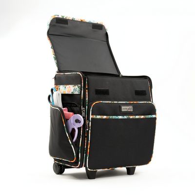 Everything Mary Rolling Scrapbook Tote — Black & Floral — view 2