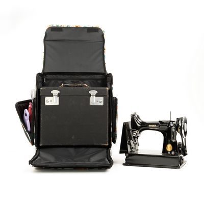 Everything Mary Rolling Scrapbook Tote — Black & Floral — view 4