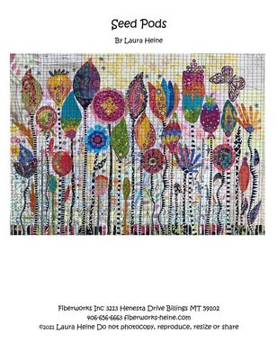 Seed Pods Collage Quilt Pattern by Laura Heine — pattern cover and finished project