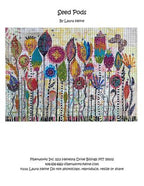Seed Pods Collage Quilt Pattern by Laura Heine — pattern cover and finished project