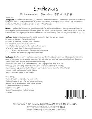 Sunflowers Collage Quilt Pattern — additional pattern view 1