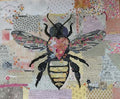 Honey Bee Collage Quilt Pattern by Laura Heine — pattern cover and finished project