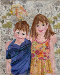 Best Buddies Collage Quilt Pattern by Laura Heine — pattern cover and finished project