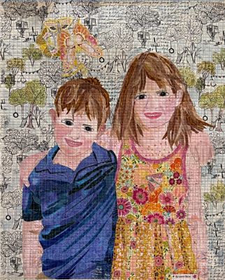Best Buddies Collage Quilt Pattern by Laura Heine — pattern cover and finished project