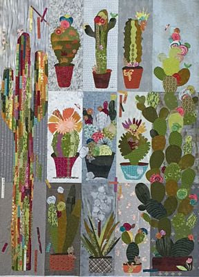 Collage Cactus Sampler Quilt Pattern by Laura Heine — pattern cover and finished project