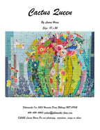 Cactus Queen Collage Quilt Pattern by Laura Heine — pattern cover and finished project