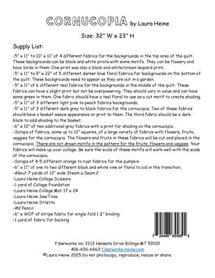 Cornucopia Collage Quilt Pattern — additional pattern view 1