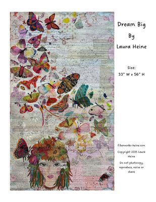 Dream Big Collage Quilt Pattern by Laura Heine — pattern cover and finished project