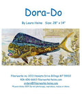 Dora-Do Dorado Fish Collage Quilt Pattern by Laura Heine — pattern cover and finished project