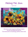 Facing the Sun Sunflowers Collage Quilt Pattern by Laura Heine — pattern cover and finished project