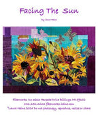 Facing the Sun Sunflowers Collage Quilt Pattern by Laura Heine — pattern cover and finished project