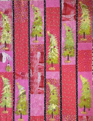 Green Trees Collage Quilt Pattern by Laura Heine — pattern cover and finished project
