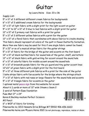 Guitar Collage Quilt Pattern — additional pattern view 1