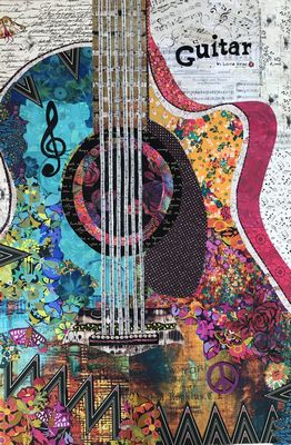 Guitar Collage Quilt Pattern — additional pattern view 2