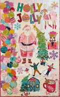Holly Jolly Santa Collage Quilt Pattern by Laura Heine — pattern cover and finished project