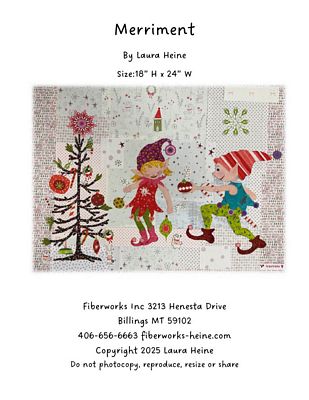 Merriment Elves Collage Quilt Pattern by Laura Heine — pattern cover and finished project