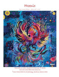 Phoenix Collage Quilt Pattern by Laura Heine — pattern cover and finished project