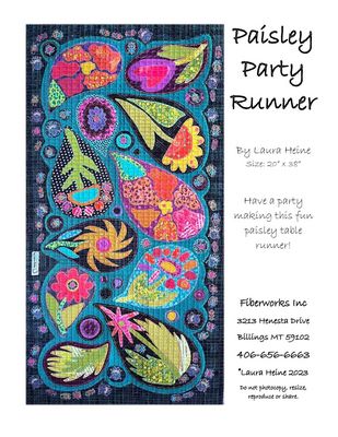 Paisley Party Runner Collage Pattern by Laura Heine — pattern cover and finished project