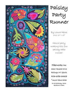 Paisley Party Runner Collage Pattern by Laura Heine — pattern cover and finished project