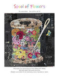 Spool of Flowers Collage Quilt Pattern by Laura Heine — pattern cover and finished project