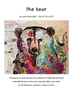 The Bear Collage Quilt Pattern by Laura Heine — pattern cover and finished project
