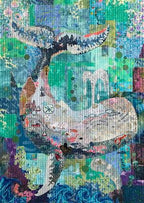 Tyde Whale Collage Quilt Pattern by Laura Heine — pattern cover and finished project