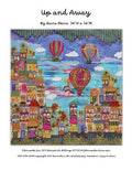 Up and Away Collage Quilt Pattern by Laura Heine — pattern cover and finished project