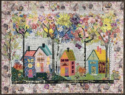 Birch Street Collage Quilt Pattern by Laura Heine — pattern cover and finished project