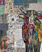 Teeny Tiny Collage Group 2: Fox, Truck & Cow by Laura Heine — pattern cover and finished project
