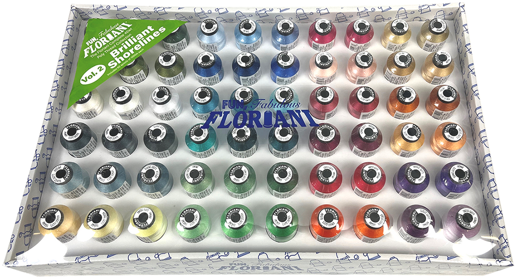 Floriani Brilliant Shorelines 60-Spool Embroidery Thread Set — Volume 2