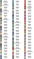 Floriani Brilliant Shorelines 60-Spool Embroidery Thread Set — Volume 2 — manufacturer color chart