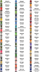 Floriani Dusky Delights 60-Spool Embroidery Thread Set — Volume 4 — manufacturer color chart