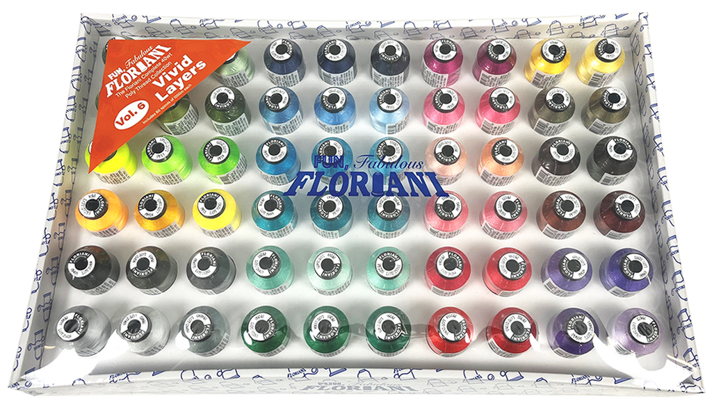 Floriani Vivid Layers 60-Spool Embroidery Thread Set — Volume 6