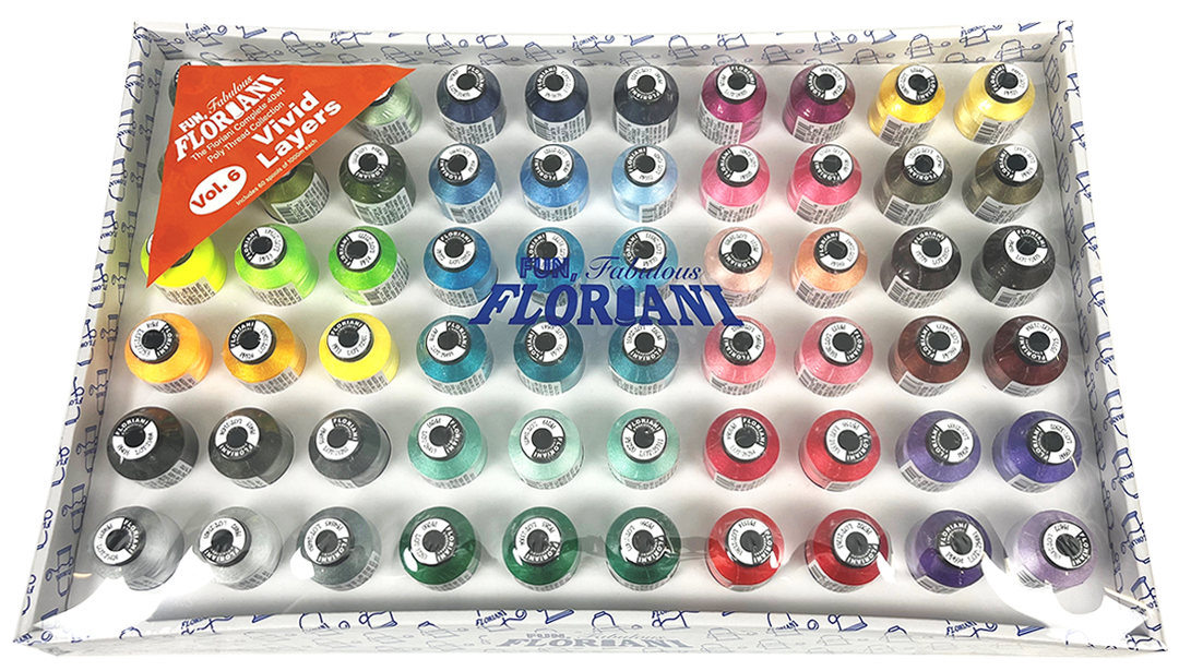Floriani Vivid Layers 60-Spool Embroidery Thread Set — Volume 6
