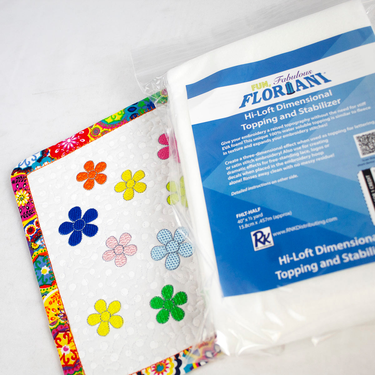 Floriani Hi-Loft Dimensional Water-Soluble Topping — 40" × ½ yd