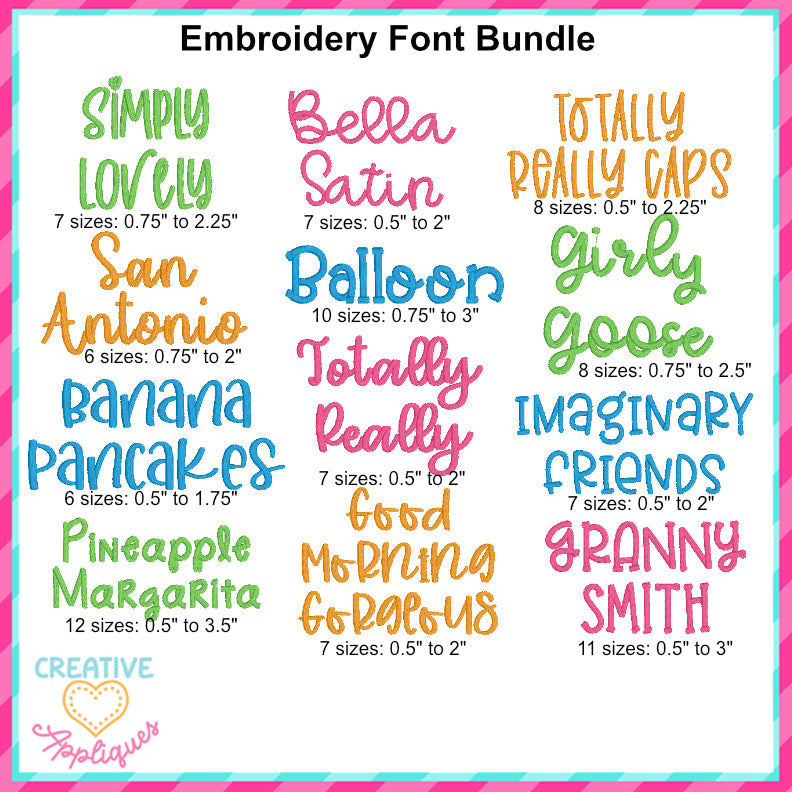 Creative Appliques Embroidery Font Bundle - Sew Nation USA Exclusive