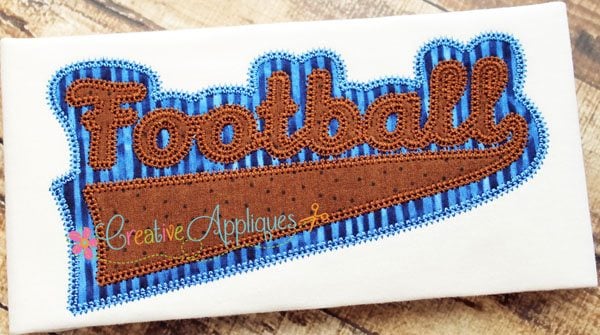 Creative Appliques Football Applique included in the Sports Monogram Frame Applique Bundle