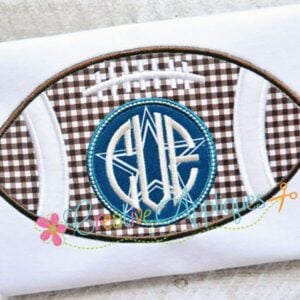 Creative Appliques Football Monogram Applique included in the Sports Monogram Frame Applique Bundle
