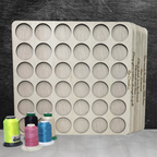Embroidery Thread Storage Trays, Set of 6 — six wooden trays with sample spools