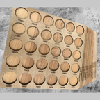 Glide Numbered Thread Storage Trays, 450 Spools — angled view of an empty numbered tray and stacked trays